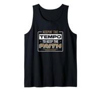 Hombre Manteniendo el Tempo para Mantener la fe para un Baterista de adoración Camiseta sin Mangas