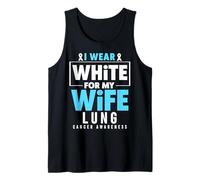 Hombre Me Pongo Blanco para la Conciencia del cáncer de pulmón de mi Esposa Camiseta sin Mangas