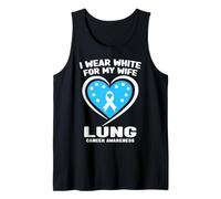 Hombre Me Pongo Blanco para la Conciencia del cáncer de pulmón de mi Esposa Camiseta sin Mangas