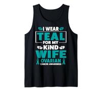 Hombre Me Pongo Verde Azulado para la Conciencia del cáncer de Ovario de mi Esposa Camiseta sin Mangas