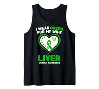 Hombre Me Pongo Verde para la Conciencia del cáncer de hígado de mi Esposa Camiseta sin Mangas