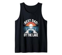Hombre Mejor papá junto al lago Vacaciones Tiempo de relajación, papá padre da Camiseta sin Mangas