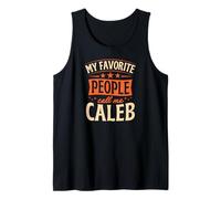 Hombre Mi Gente Favorita me Llama Caleb Nombre Personalizado Camiseta sin Mangas