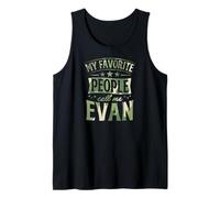 Hombre Mi Gente Favorita me Llama Evan Nombre Personalizado Camiseta sin Mangas