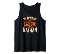 Hombre Mi Gente Favorita me Llama Nathan Nombre Personalizado Camiseta sin Mangas