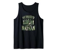 Hombre Mi Gente Favorita me Llama Nathan Nombre Personalizado Camiseta sin Mangas