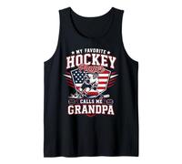 Hombre Mi Jugador Favorito de Hockey me Llama Abuelo Camiseta sin Mangas