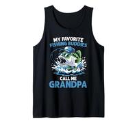 Hombre Mis amigos de pesca favoritos me llaman abuelo pescador divertido Camiseta sin Mangas