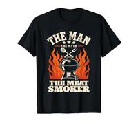 Hombre, Mito, Fumador de Carne, Leyenda, Barbacoa, papá Camiseta gráfica económica, Hombre, Negro, XL