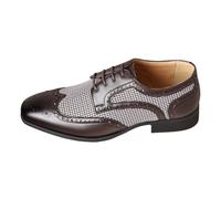 Hombre Mocasines de Cuero con Enhebrar Brogue Patrón Pie de Gallina Cuero Zapatos de caminar Hombre Cómodo Versátil para el Ocio Diario Vacaciones