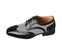 Hombre Mocasines de Cuero con Enhebrar Brogue Patrón Pie de Gallina Cuero Zapatos de caminar Hombre Cómodo Versátil para el Ocio Diario Vacaciones