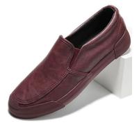 Hombre Mocasines for fumar - Forro de Piel Sintética Cálido Zapatos Casuales Suela suave y flexible for Conducir Caminata Interior Al aire libre Negro Gris Marrón(Wine red,42 EU)