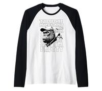 Hombre Monkey con Barba Gracioso Toque mi Barba Dime Que Soy Camiseta Manga Raglan