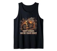Hombre Motocicleta de Garaje Papa Rider Biker Dad Gift Chaos Rides Camiseta sin Mangas