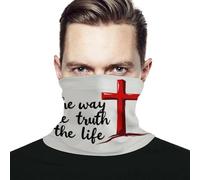 Hombre Mujer Bufanda Facial Cruz Roja con El Camino La Verdad La Vida Bandana Microfibra Calentador De Cuello Durable Polainas De Cuello para Verano Motocicleta Correr