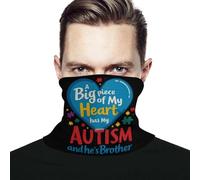 Hombre Mujer Calentador De Cuello Mi Corazón Tiene Autismo Y Él Es Mi Hermano Bandana Durable Polainas De Cuello Multifuncional Bufanda Facial para Motocicleta Correr Senderismo