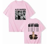 Hombre/Mujer Camiseta Alex Warren Little Orphan Alex Tour Algodón Informal Manga Corta Harajuku Moda Camiseta-Pink||s