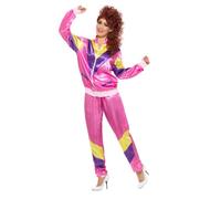 Hombre Mujer Chándal Adultos 80s Retro Chándal Disfraz Add Afro Wi
