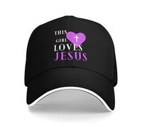 Hombre Mujer Gorra Trucker Esta Niña Ama A Jesús Rompecabezas Corazón Cruz Gorra De Béisbol Clásico Sombrero Resistente Gorras Hip Hop para Deporte Running Aire Libre