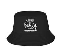 Hombre Mujer Gorro Pescador Si Conocieras A Mi Familia 2 Black 2 Bucket Hat Ligero Sombreros De Cubo Transpirable Sombrero De Pescador para Deportes Playa Viaje