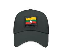 Hombre Mujer Perfil Bajo Gorra De Béisbol Vintage con Myanmar Bandera Nacional Gorra Dad Ajustable Lisa Copa del Mundo