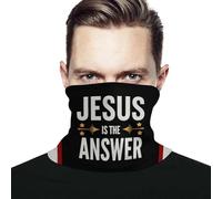 Hombre Mujer Sombreros Jesús Es La Respuesta Religiosa Polainas De Cuello Multifuncional Calentador De Cuello Respirable Bandana para Verano Senderismo Cámping