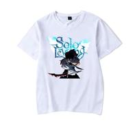 Hombre Mujer T-Shirt Solo Leveling Camiseta Cosplay Sung Jin-Woo Casual Short Sleeve Shirt
