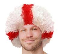Hombre Mujer Unisex Inglaterra Peluca Afro Disfraz st George Mundo Taza Smiffys