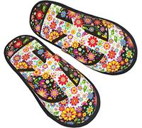 Hombre Mujer Zapatillas De Estar Por Casa Signo De La Paz De La Flor Hippie Zapatillas De Invierno Felpa Zapatos De Estar Lavable Cálido Zapatos Para Hotel Viaje Otoño L