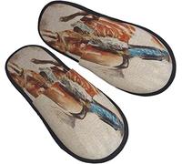 Hombre Mujer Zapatillas De Estar Por Casa Vaquero Caballo País Naturaleza Zapatillas De Invierno Felpa Invierno Pantuflas Caliente Pantuflas Para Casa Interior Exterior L