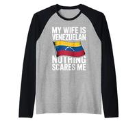 Hombre My Wife Is Venezuelan Nothing Scares Me Camiseta Manga Raglan
