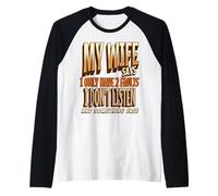 Hombre My Wife Says I Only Have 2 Faults Retro Vintage Husband tee Camiseta Manga Raglan
