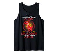 Hombre Never Underestimate A Boy Loves Dragons Born In April Camiseta sin Mangas