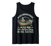 Hombre Never Underestimate An Old Man Fishing In His Sixties Camiseta sin Mangas