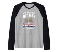 Hombre Never Underestimate An Old Man with Croatian Roots Camiseta Manga Raglan