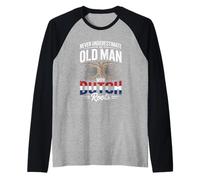 Hombre Never Underestimate An Old Man with Dutch Roots Pride Camiseta Manga Raglan