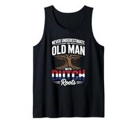 Hombre Never Underestimate An Old Man with Dutch Roots Pride Camiseta sin Mangas