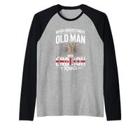 Hombre Never Underestimate An Old Man with English Roots Pride Camiseta Manga Raglan