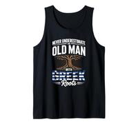 Hombre Never Underestimate An Old Man with Greek Roots Camiseta sin Mangas
