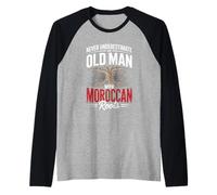 Hombre Never Underestimate An Old Man with Moroccan Roots Camiseta Manga Raglan