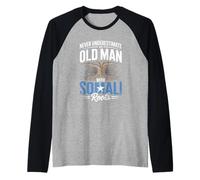 Hombre Never Underestimate An Old Man with Somali Roots Pride Camiseta Manga Raglan