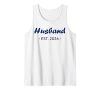 Hombre Newlywed Marriage Quote Minimalist Simple Husband EST 2026 Camiseta sin Mangas