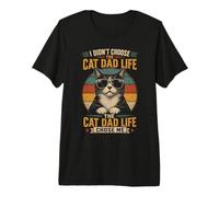 Hombre No elegí la Vida de papá Gato, papá Gato Camiseta Premium