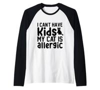 Hombre No Puedo Tener Hijos Mi Gato es alérgico Camiseta Manga Raglan