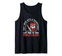 Hombre No te metas con un flebotomista Divertido técnico de flebotomía Camiseta sin Mangas