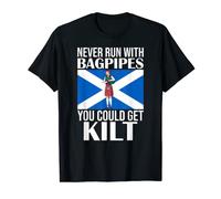 Hombre Nunca corras con gaitas que podrías conseguir Kilt - Kilt Guy Camiseta