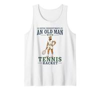 Hombre Nunca Subestimes a un Anciano con un Jugador de Raqueta de Tenis Camiseta sin Mangas