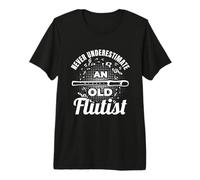 Hombre Nunca Subestimes a un Viejo flautista Camiseta Premium