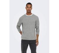 Hombre O&S Suéter de Punto de Manga Larga Delgado Cuello Redondo Básico Jumper