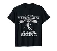 Hombre Old Man Funny Ski T-shirt- Camisa deportiva de esquí de la pasión Camiseta